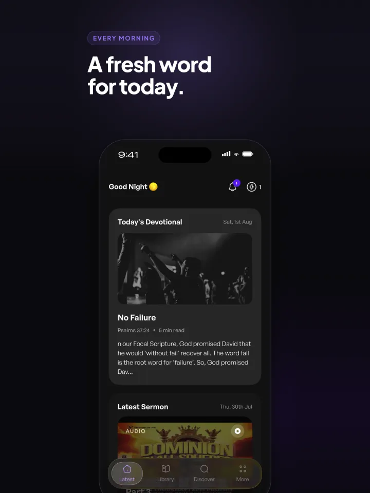 A fresh word for today: the daily devotional home screen