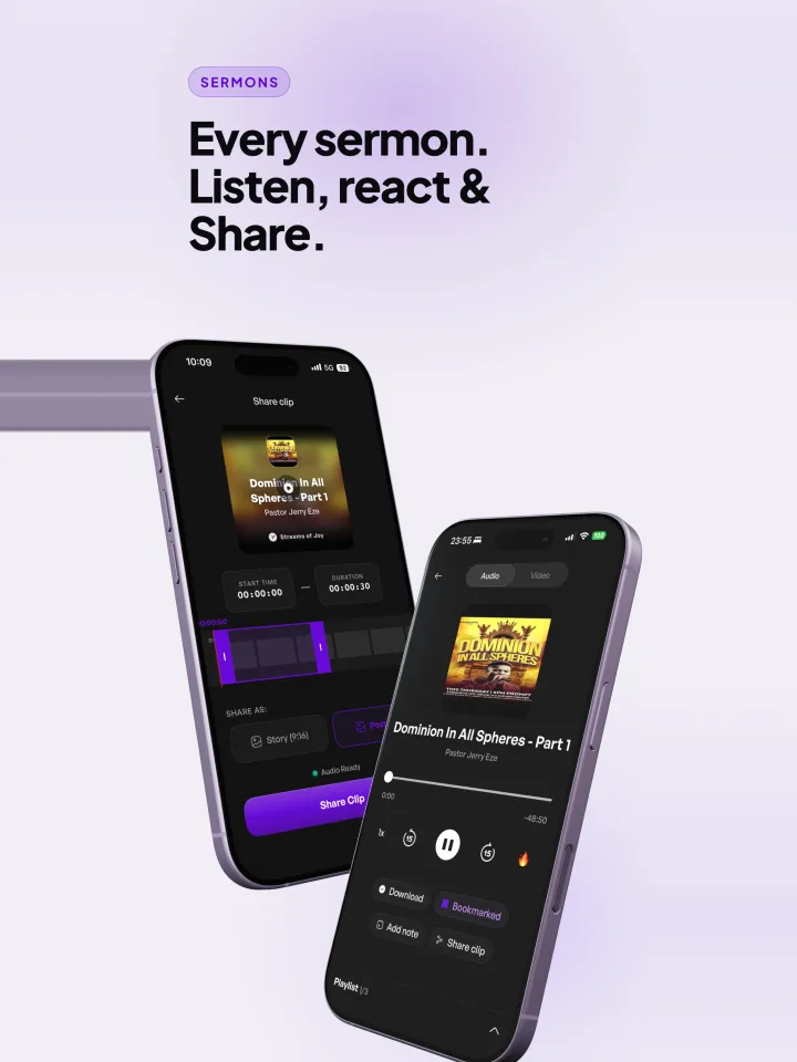 Every sermon: listen, react and share